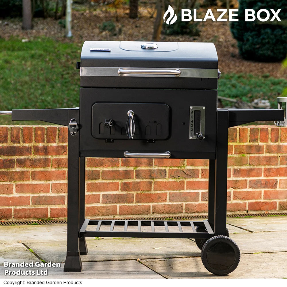 Blazebox 24" Trolley Charcoal Bbq Grill & Smoker