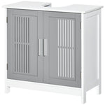 Bathroom Pedestal Under Sink Cabinet With Storage Shelf | One Size | Gray