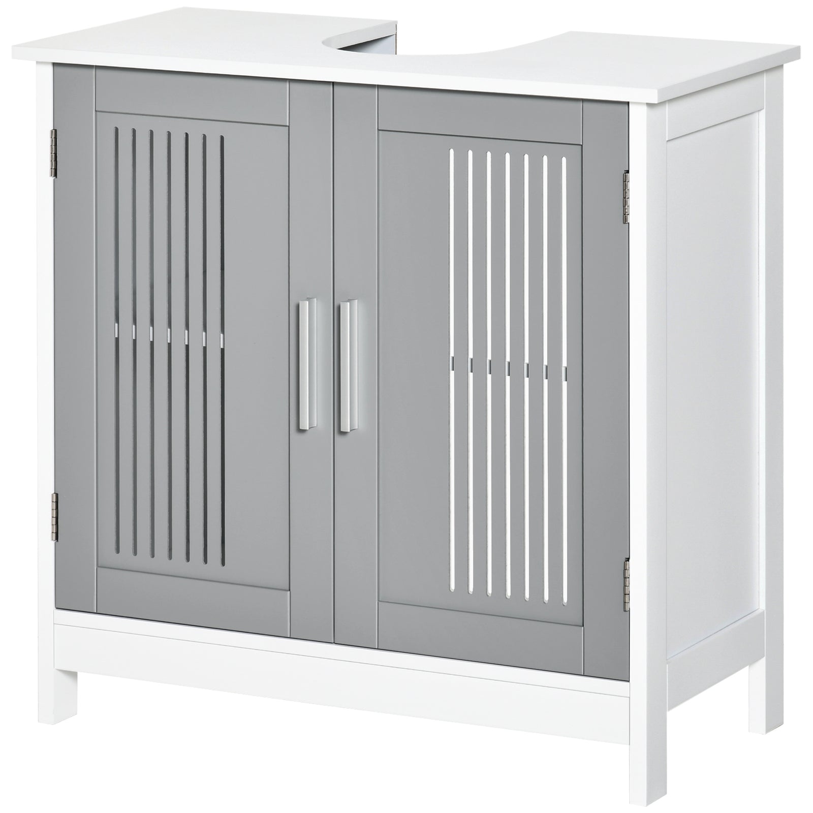 Bathroom Pedestal Under Sink Cabinet With Storage Shelf | One Size | Gray