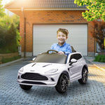 Aston Martin Dbx Licensed 12v Kids Ride On Car W/ 4 Suspension Wheels | White