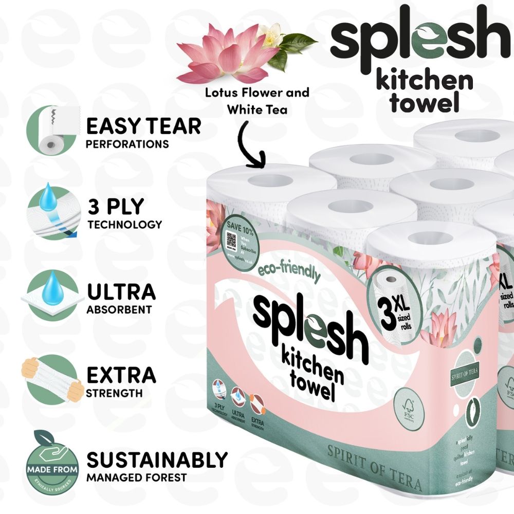 Kitchen Towel Rolls, Spirits Of Terra – 3-ply Ultra Absorbent Xl | Set of 36 | White