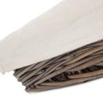Cotton Lined Antique Wash Straight Sided Tray | Small | Brown