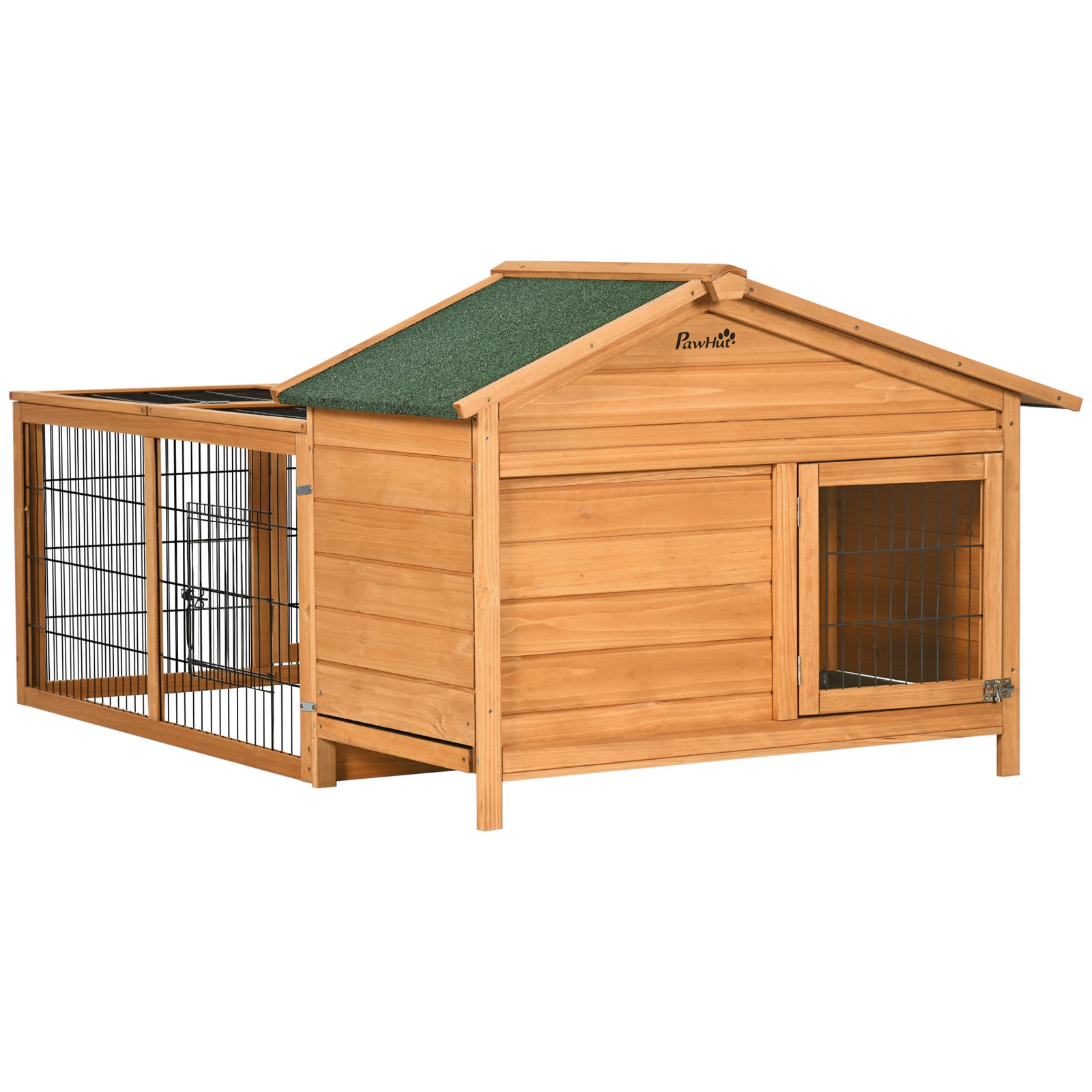 Wooden Rabbit Hutch Detachable Pet House With Openable Run & Roof