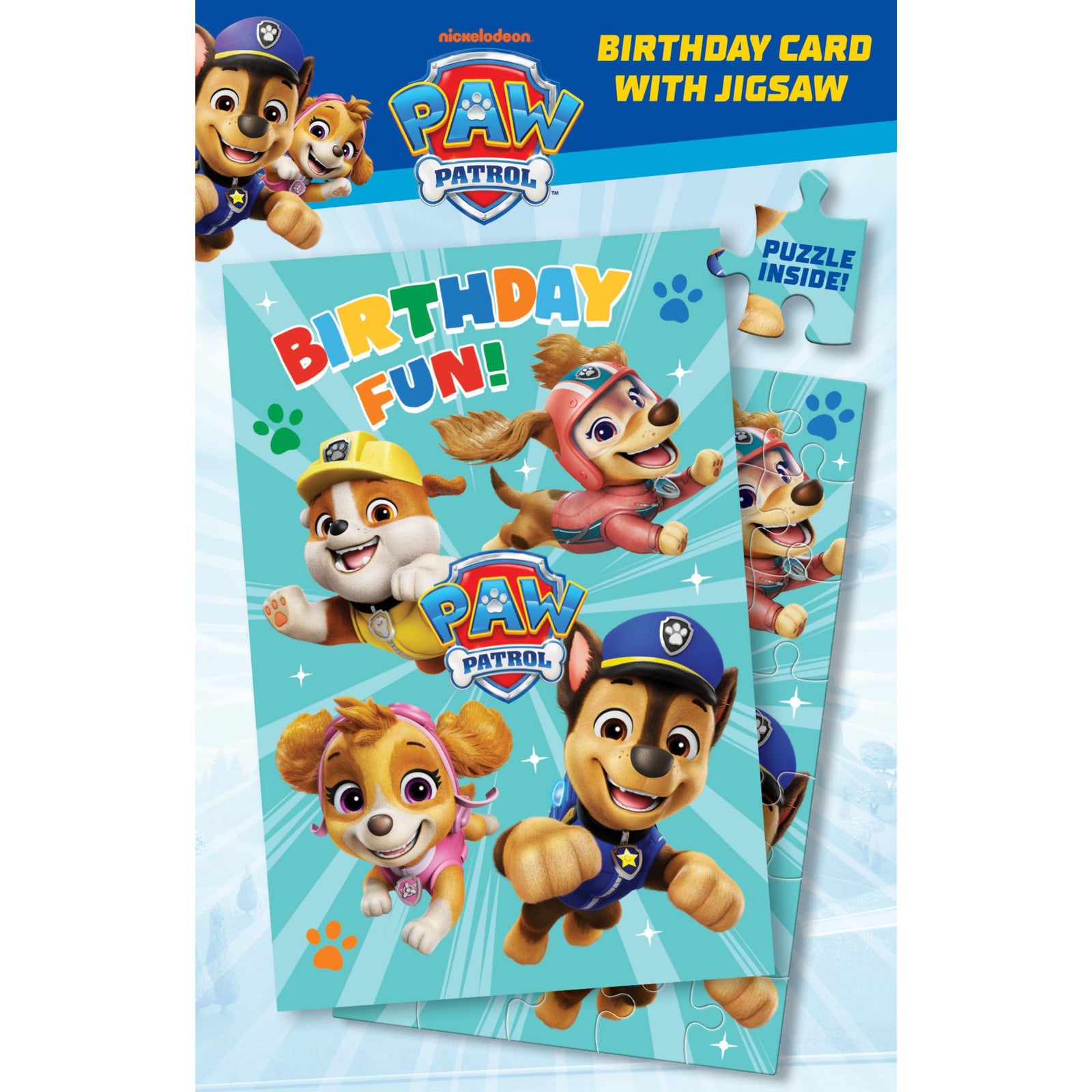 Paw Patrol Jigsaw Puzzle Birthday Card Official Product