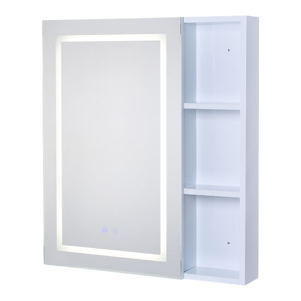 Led Bathroom Mirror Cabinet With Single-sided Mirror,storage, Anti-fog, Touch Control, Adjustable Color Temperature