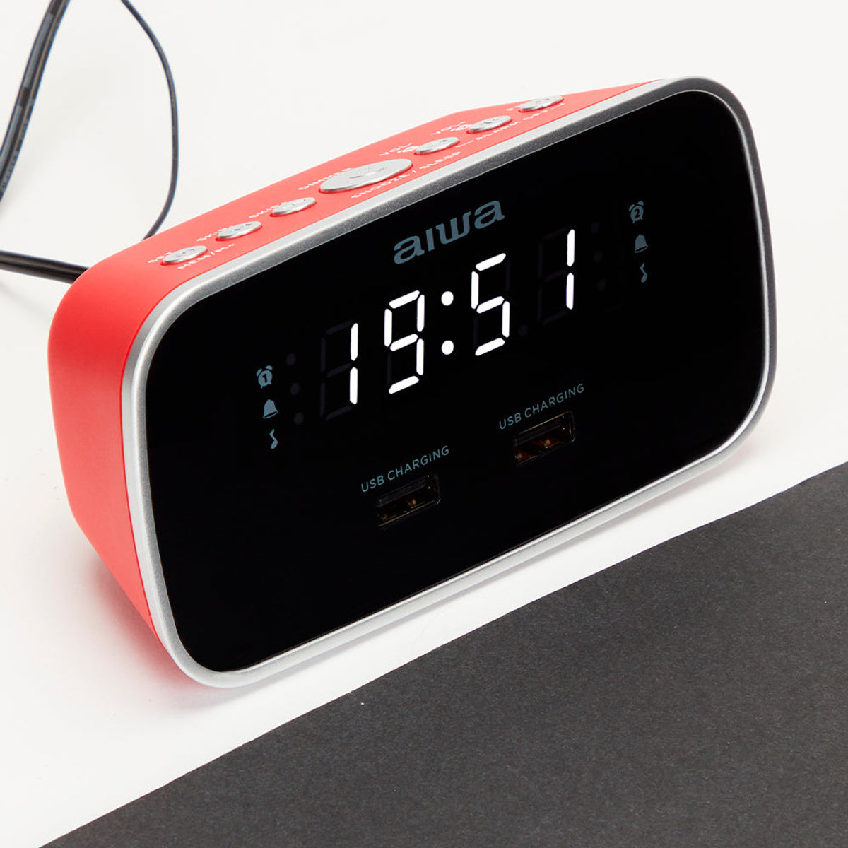 Cru-19 Digital Dual Alarm Clock | Red
