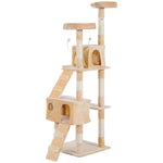 Cat Tree Scratcher Activity Centre, Condo Scratching Post Toy Bed | Cream