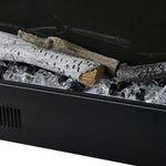 Modern Electric Fireplace – 12 Flame Colors, 6 Brightness Levels, Smart App & Remote Control, High-carbon Steel Housing | Large | Black