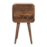 Solid Wood Mini Curved Grey Washed Bedside