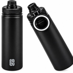800ml Insulated Stainless Steel Water Bottle Magnetic Phone Holder | Black