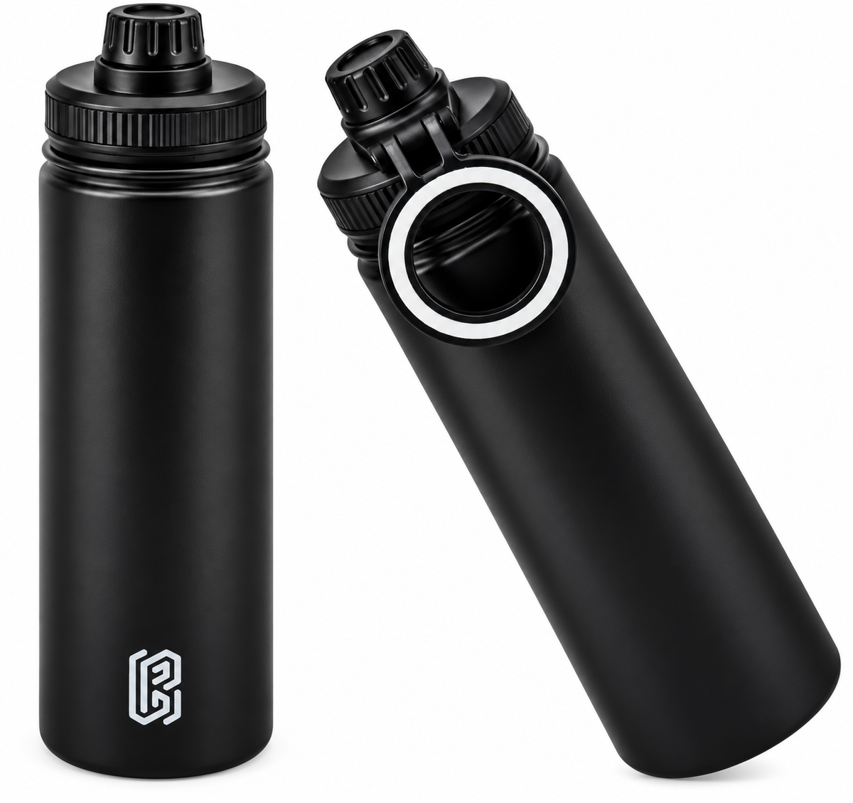 800ml Insulated Stainless Steel Water Bottle Magnetic Phone Holder | Black