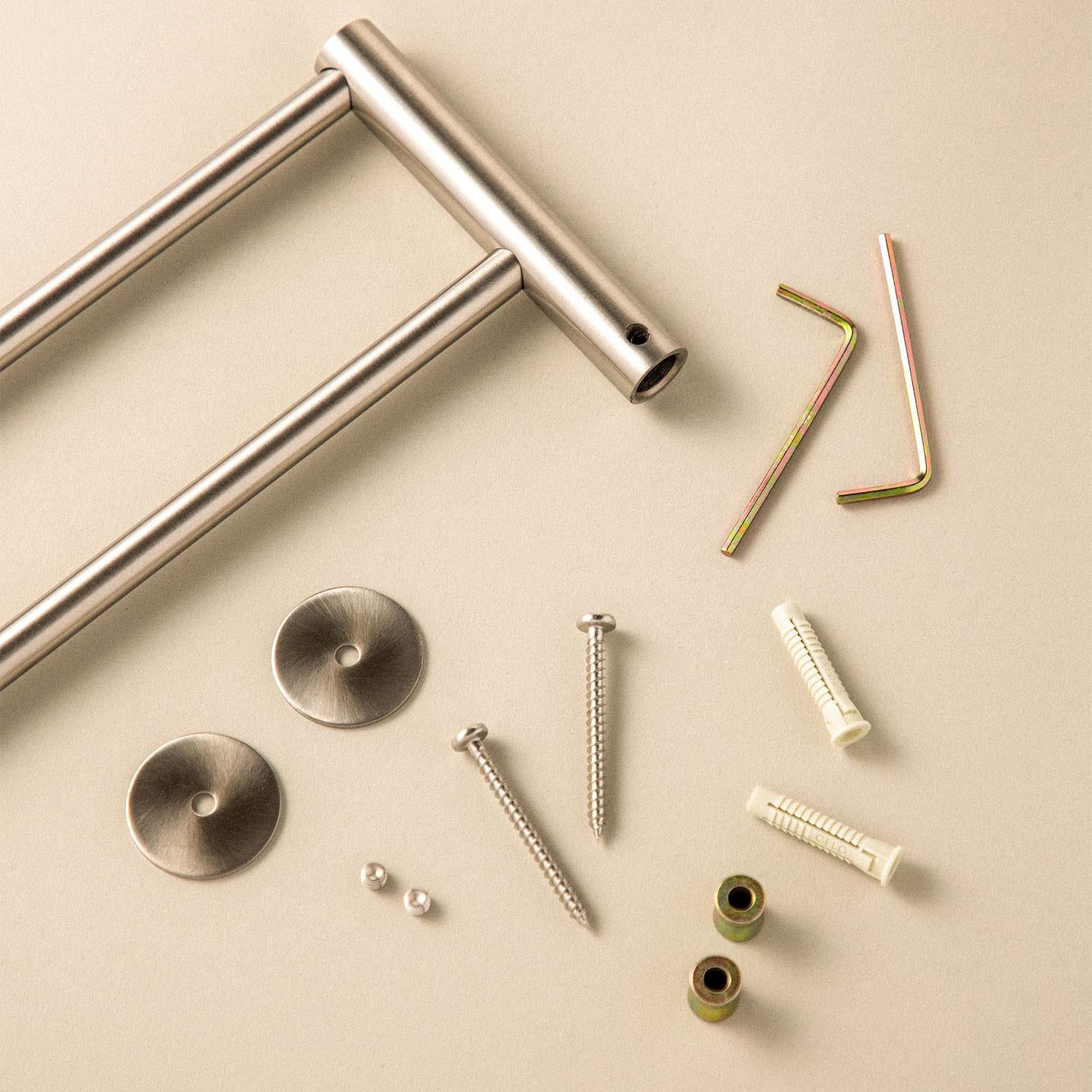 Cosmic Double Towel Rail, Gloss Chrome, Wall-mounted, 60 Cm. Collection Logic
