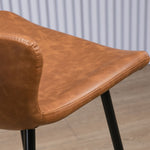 Pu Leather Bar Chairs With Back Set Of 2