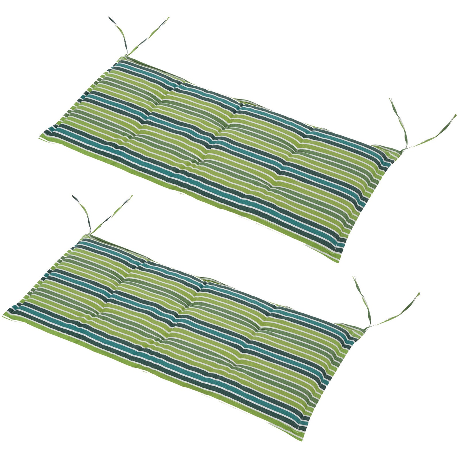 2 Pieces Replacement Cushions For Garden Bench, With Strips | Green