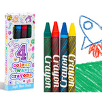 Safe And Non-toxic 4 Mini Assorted Colours Children's Wax Crayons