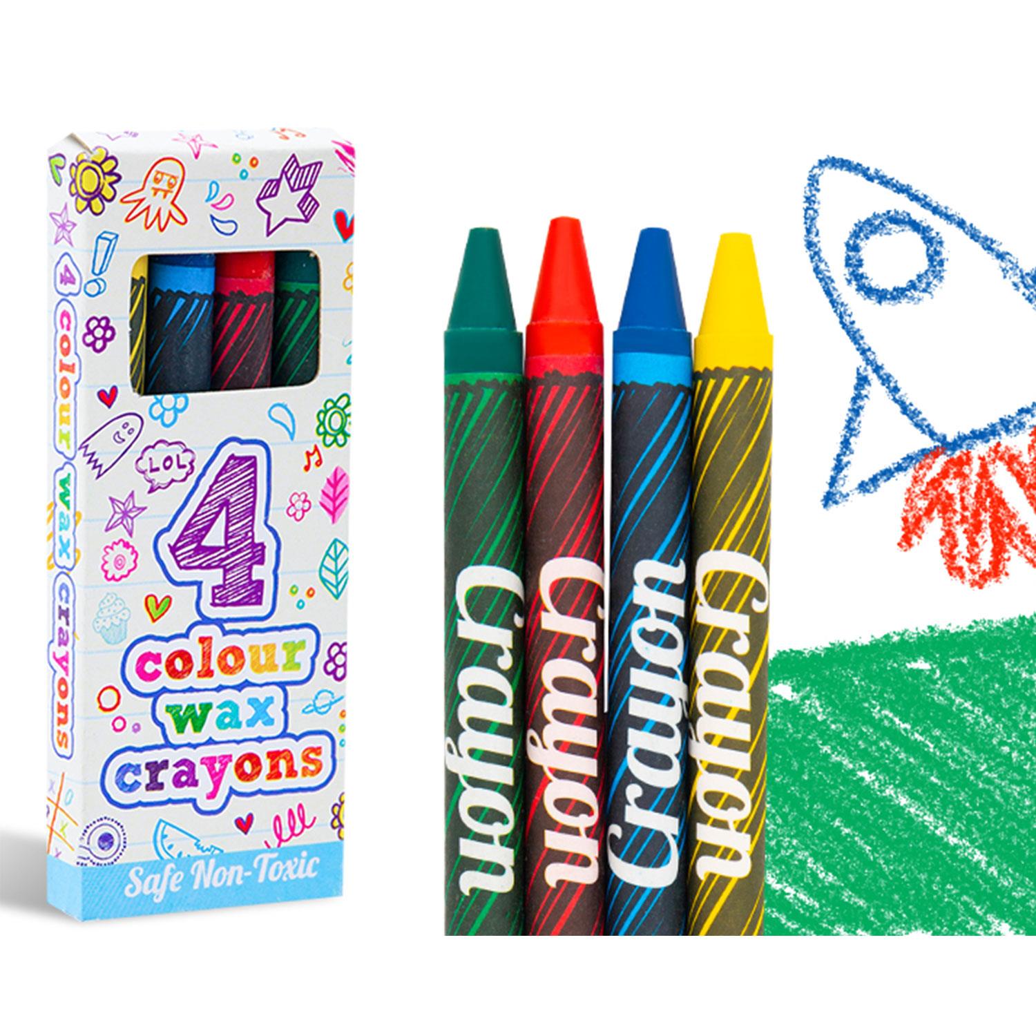 Safe And Non-toxic 4 Mini Assorted Colours Children's Wax Crayons