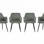 Indoor & Outdoor Living Harley Extendable Dining Table  With 4 Charlotte Velvet Chairs
