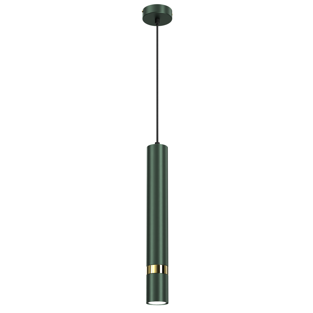 Joker Contemporary Pendant Lamp 1xgu10 Hand Made Cylindrical Style Light | Green & Gold