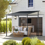 2.4 X 2.4 M Wall Mounted Pergola Gazebo, Upf30+ | Dark Gray