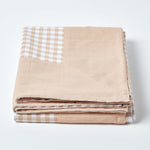 Cotton Gingham Check Throw | 150cm x 200cm | Beige
