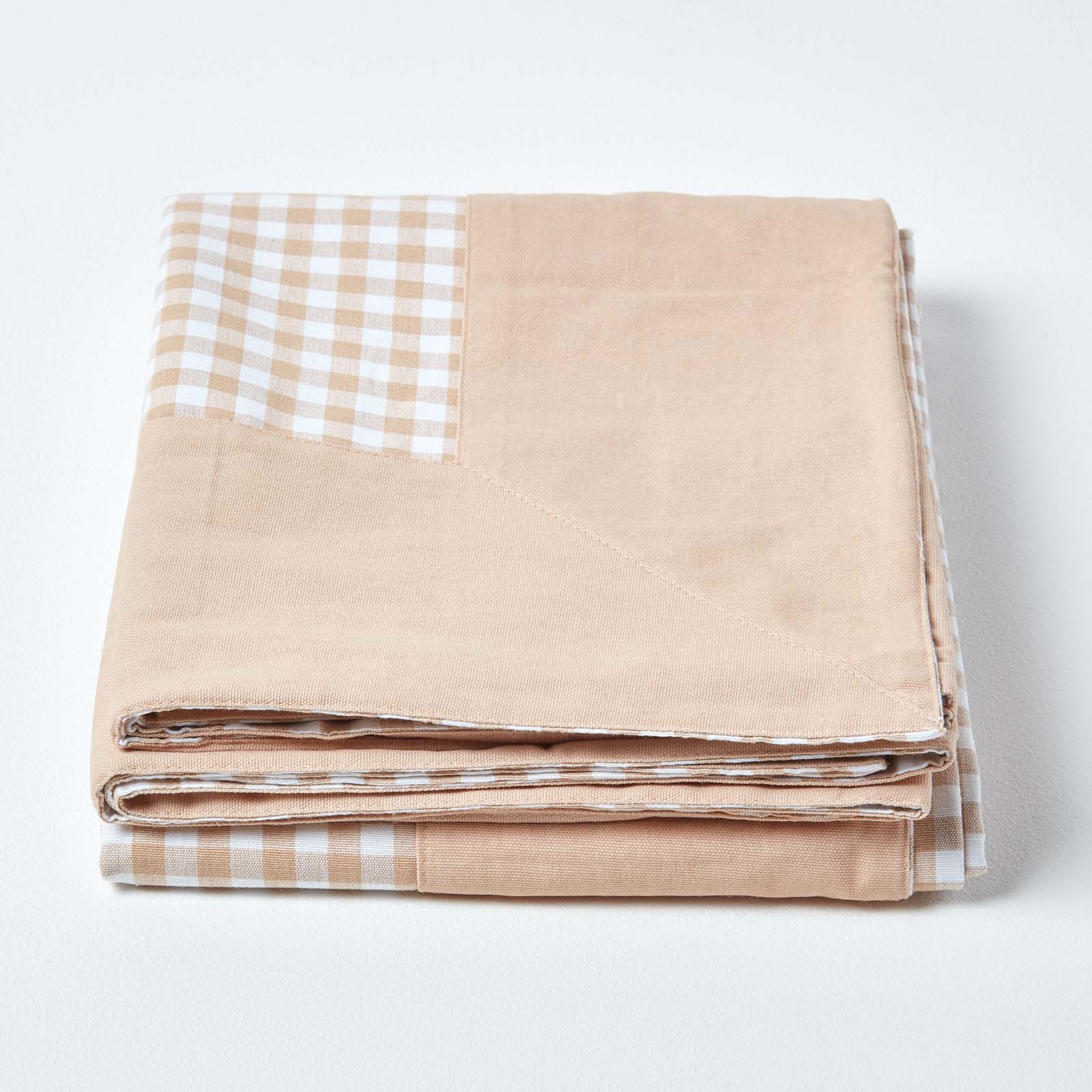 Cotton Gingham Check Throw | 150cm x 200cm | Beige