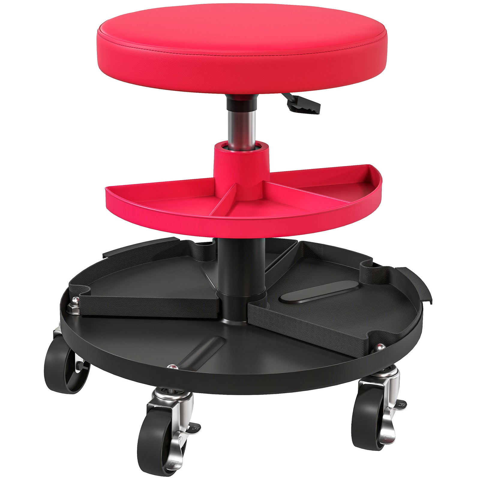Rolling Mechanic Stool, 135kg Capacity Workshop Stool | Red