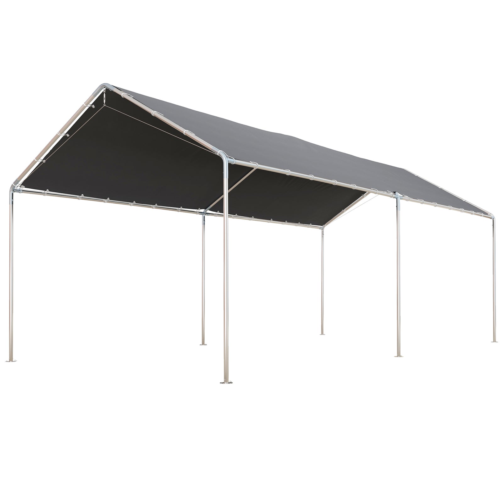 2-rooms Outdoor Carport Galvanized Steel Tent Uv Resistant