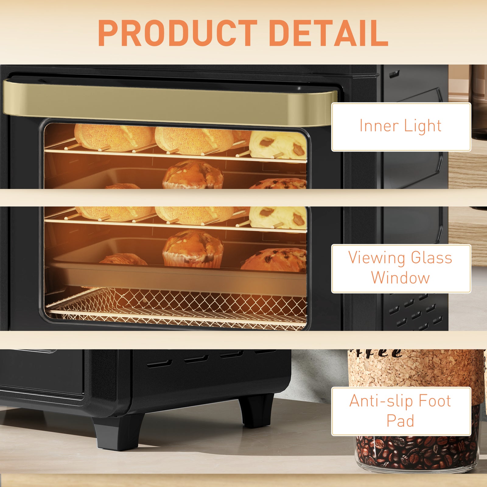 10l Air Fryer Oven Electric Oven Grill Roast Bake 1000w | One Size | Black