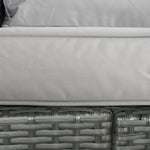 Cushioned Rattan Wicker Sofa, Recliner, Footstool, Table Set | Light Slate Gray