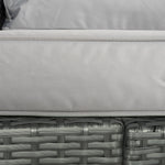 Cushioned Rattan Wicker Sofa, Recliner, Footstool, Table Set | Light Slate Gray