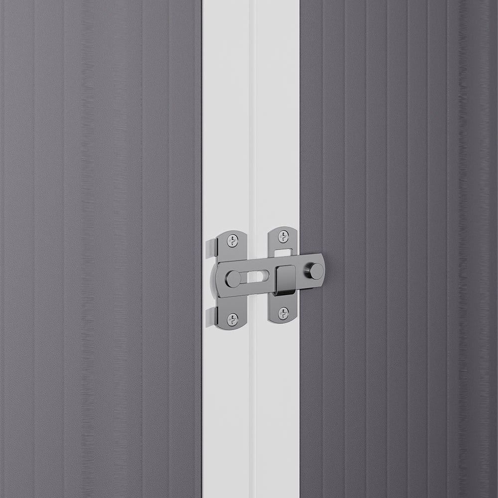 Lockable Plastic Storage Box With Door & Top Lid  Outdoor Plastic Tool Shed