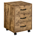 Mobile File Cabinet With 3 Drawers Under Desk | One Size | Brown