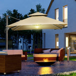 3x3m Cantilever Roma Parasol, Two-tier Sun Shade