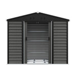 8 X 7 Ft Metal Storage Shed With Foundation, Double Sliding Doors & Vents, Weatherproof Outdoor Tool Shed For Garden Or Backyard