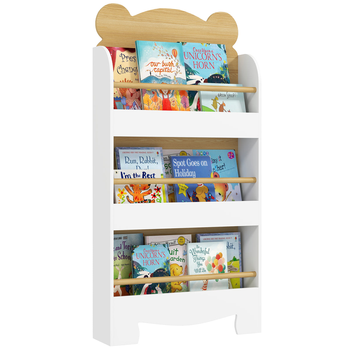 AIYAPLAY 3 Tier Kids Bookshelf Bear Theme Children Bookcase