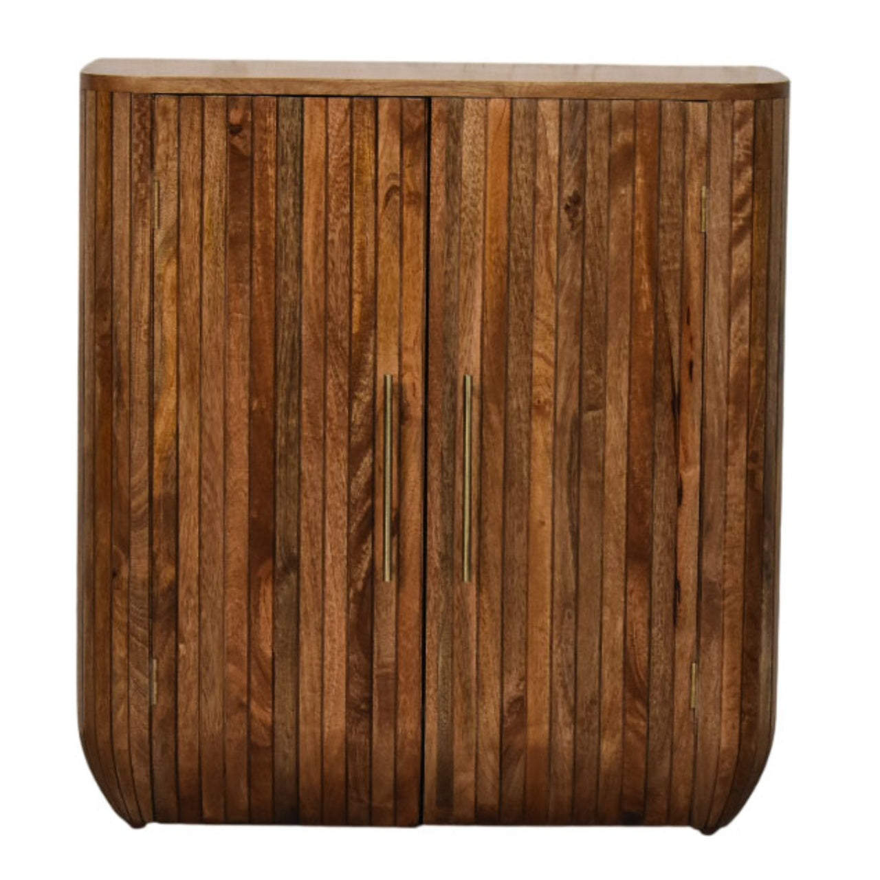 Handcrafted Solid Wood Cabinet – Golden Teak Finish