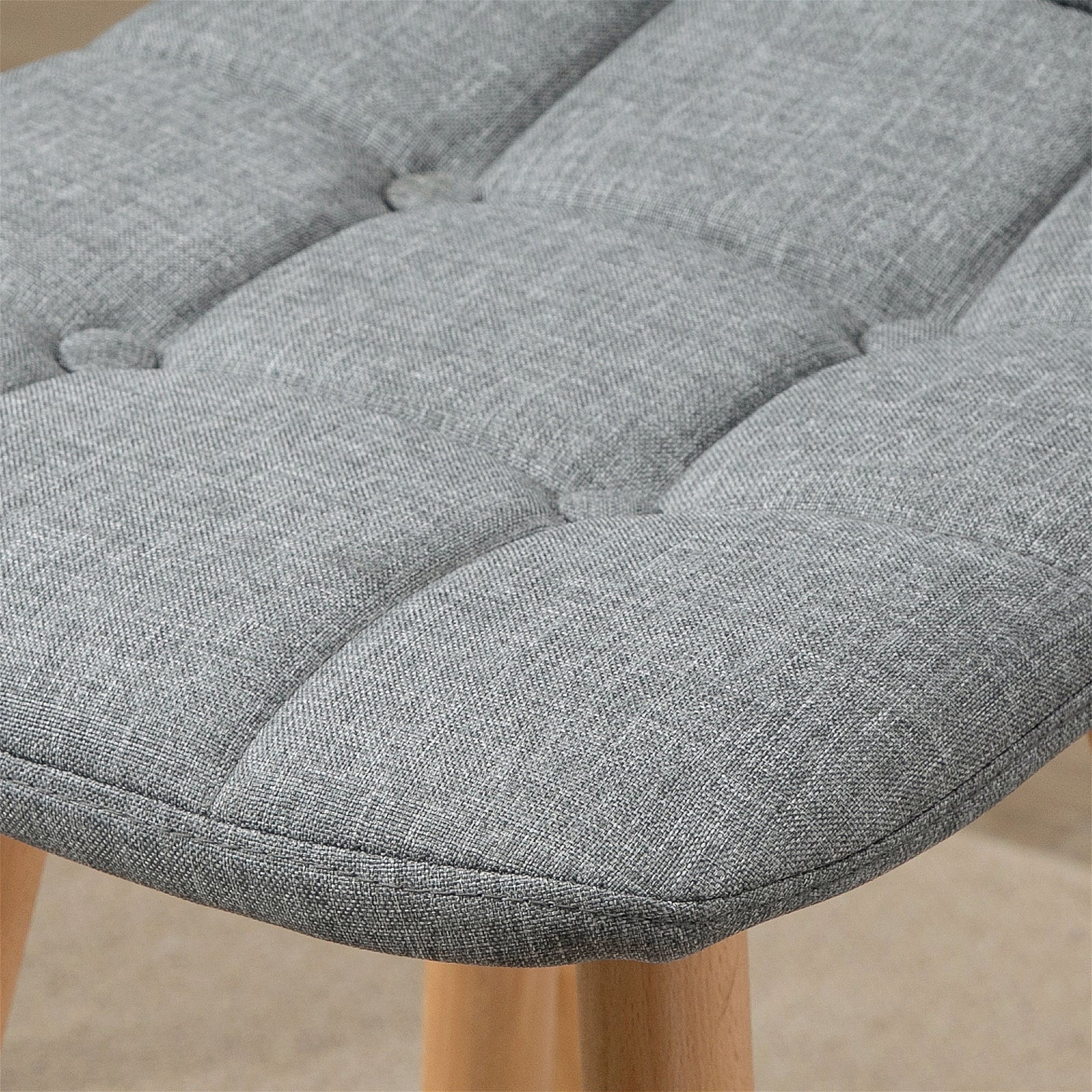Barstools Set Of 2 Armless Button-tufted Grey