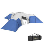 6-9 Man Tunnel Tent, 2000mm Waterproof, 3 Bedroom