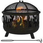 61.5cm 2-in-1 Fire Pit & Bbq Garden Heater