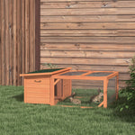 Rabbit Hutch With Run Small Animal Guinea Pig House With Openable Roof