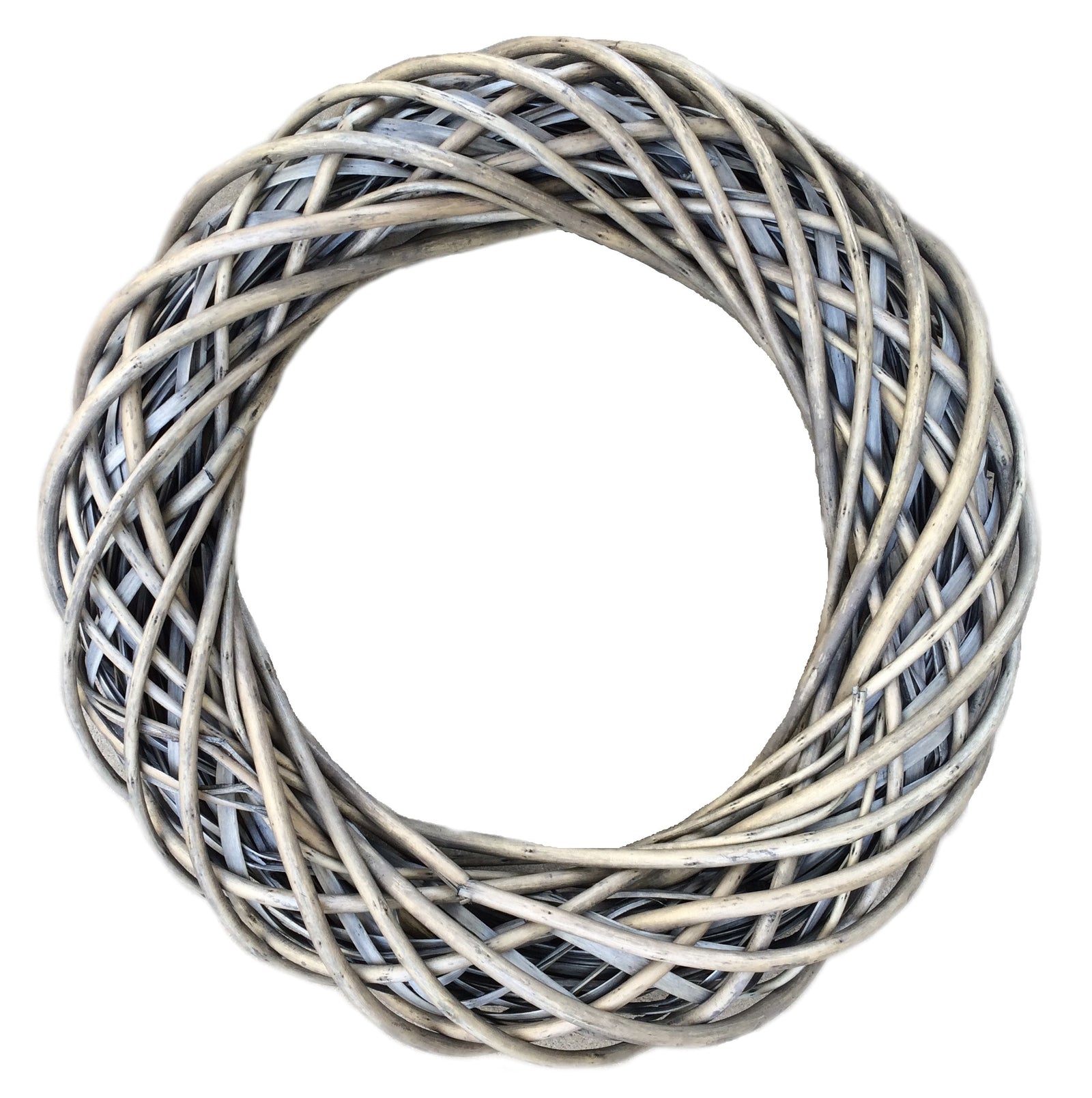 Wicker Antique Wash Ring Wreath | Large | Gray
