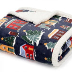 Deyongs Oslo Houses Sherpa Fleece Throw – Printed Scandi Blanket