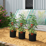 Outsunny 3 Packs Tomato Cages With 83.7l Grow Bags, 120cm Plant Stakes