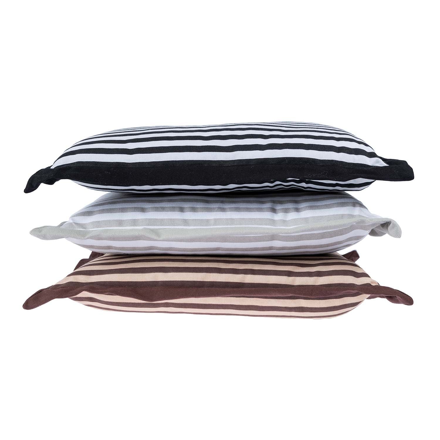 Striped Chair Seat Pad | 40cm x 40cm | Chocolate Brown