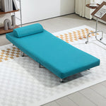 Single Folding 5 Position Convertible Sleeper Chair Sofa Bed | One Size | Dark Blue