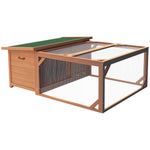 Rabbit Hutch With Run Small Animal Guinea Pig House With Openable Roof