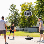Adjustable Basketball Hoop And Stand 1.6-2.1m Black | Black