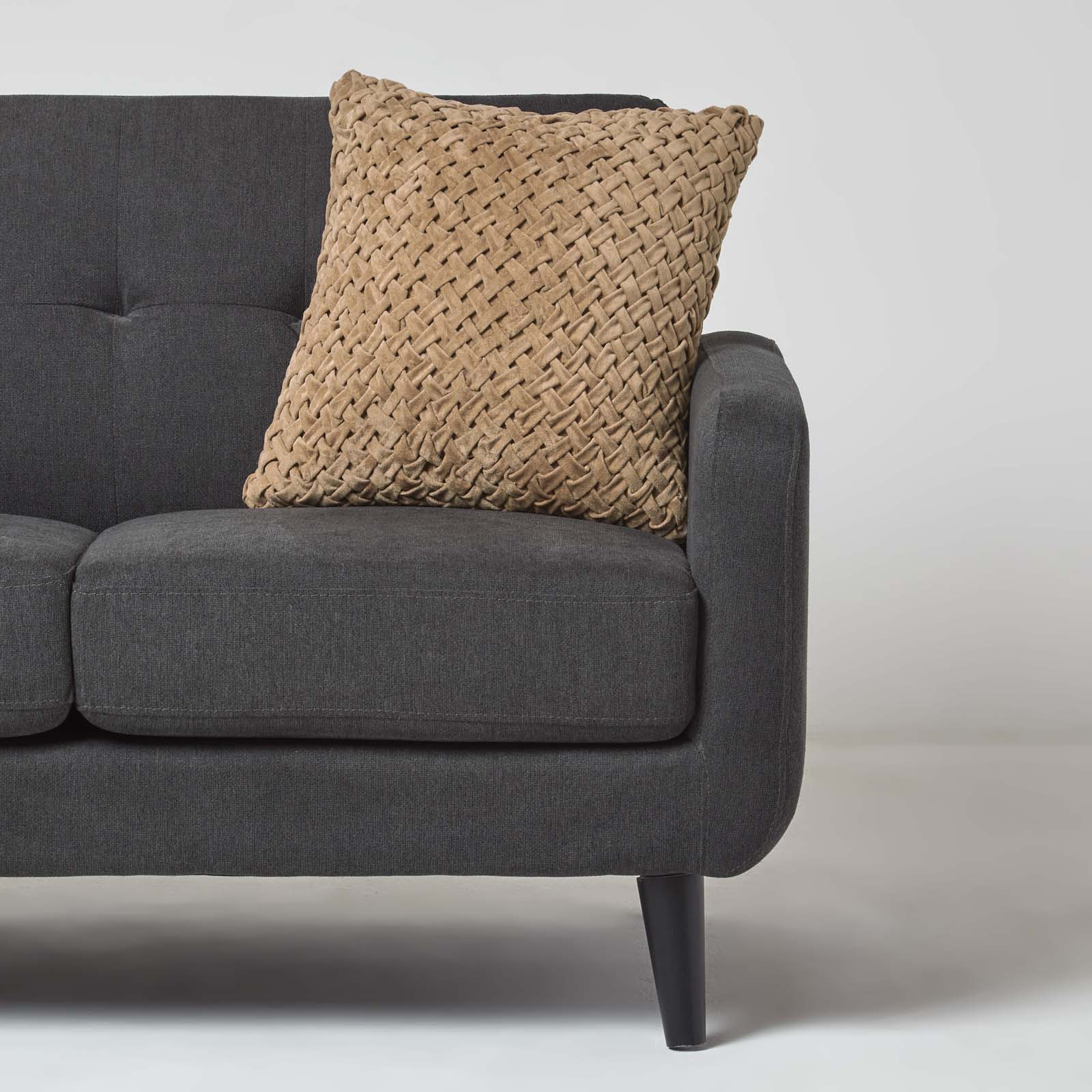 Sofia Pleated Velvet Cushion | 45cm x 45cm | Taupe