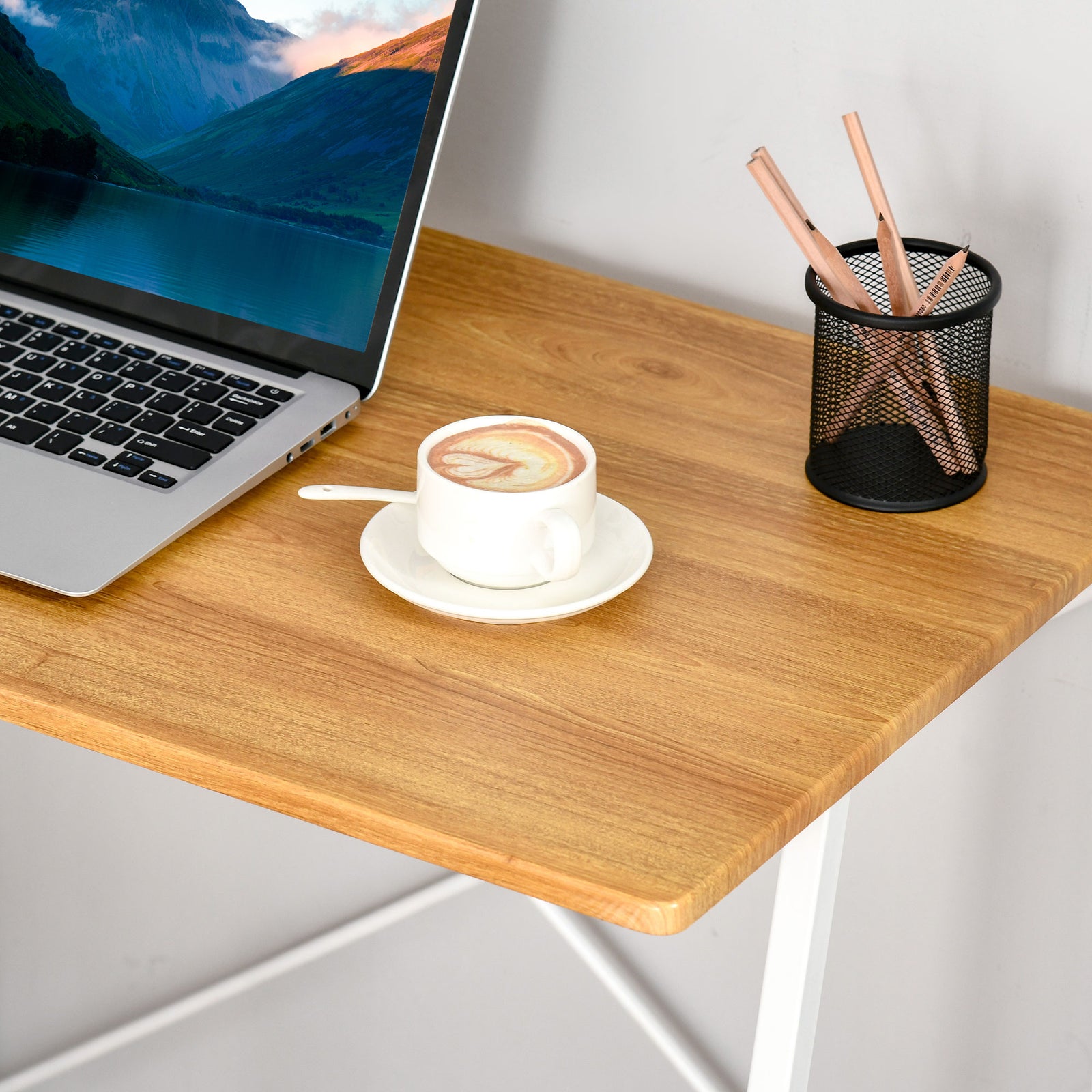 HOMCOM Study Desk With 3-tier Storage Shelves