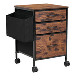 Vintage Filing Cabinet With Casters | 3 Drawer | Black & Brown